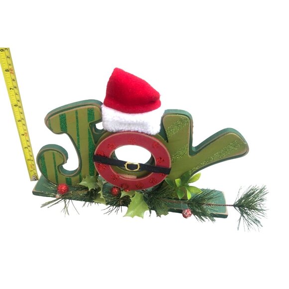 "JOY" WOODEN CHRISTMAS TABLETOP CENTERPIECE DECORE 12" X 8" - Picture 3 of 4